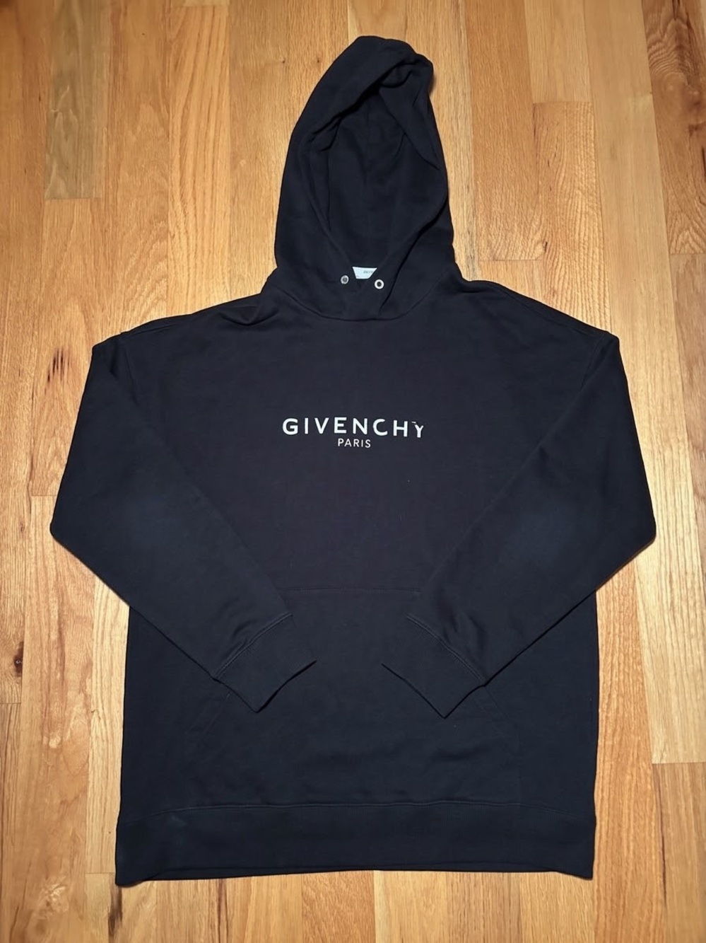 Givenchy Black Logo Hoodie Size Large